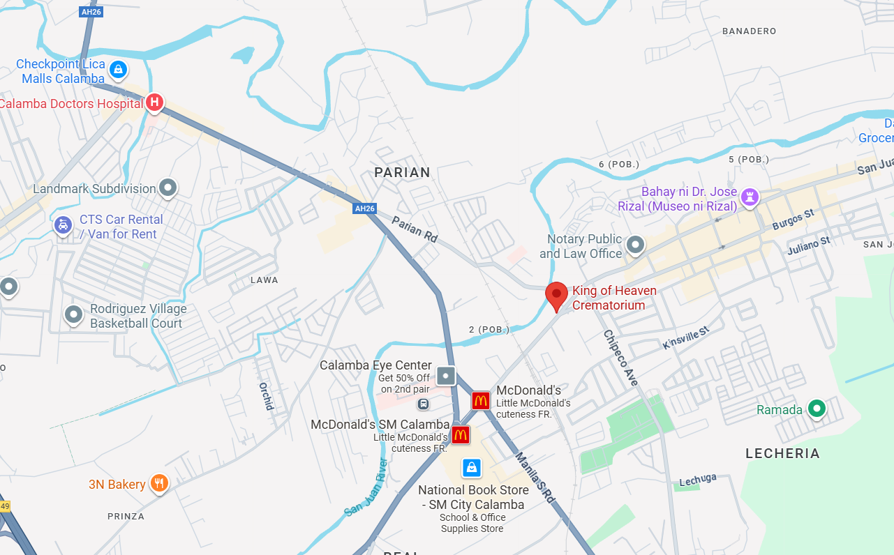 Map showing the location of King of Heaven Funeral Service.